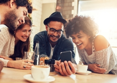 Group of Young Adults at Coffee Shop